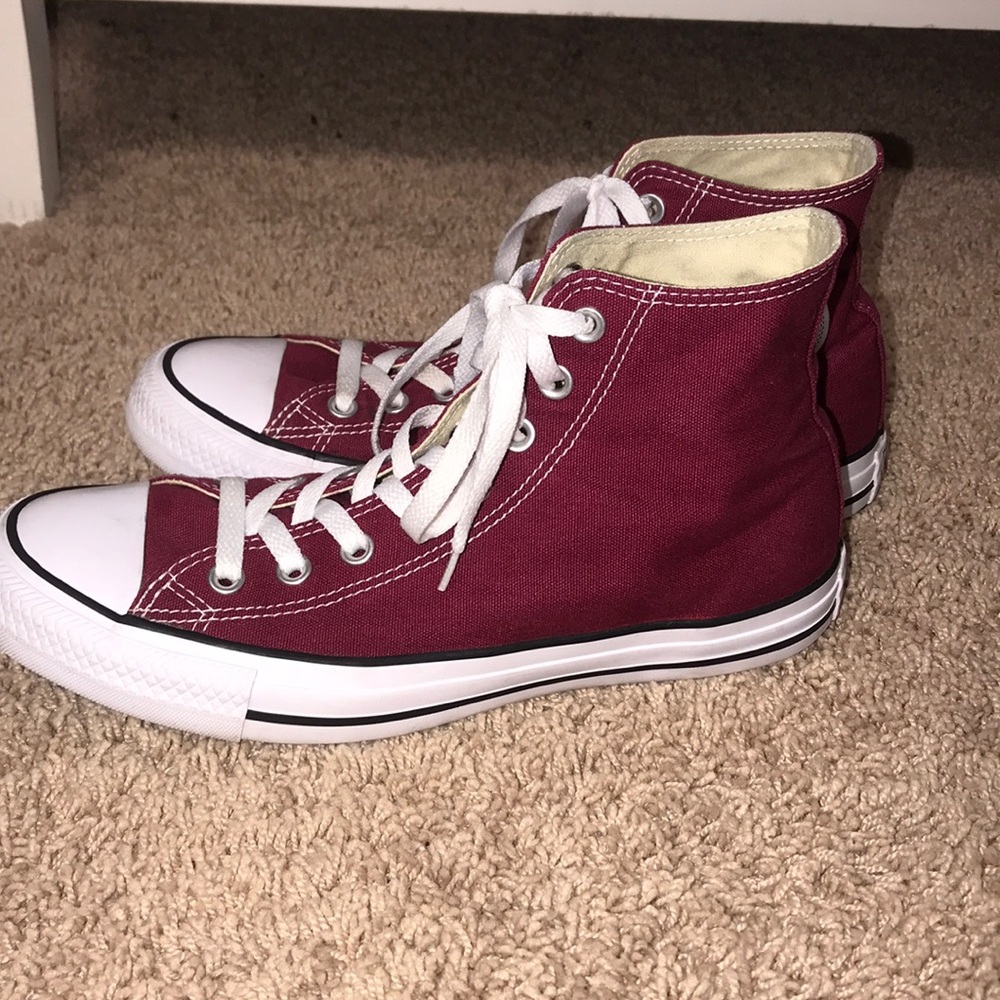 Maroon High Top Converse
